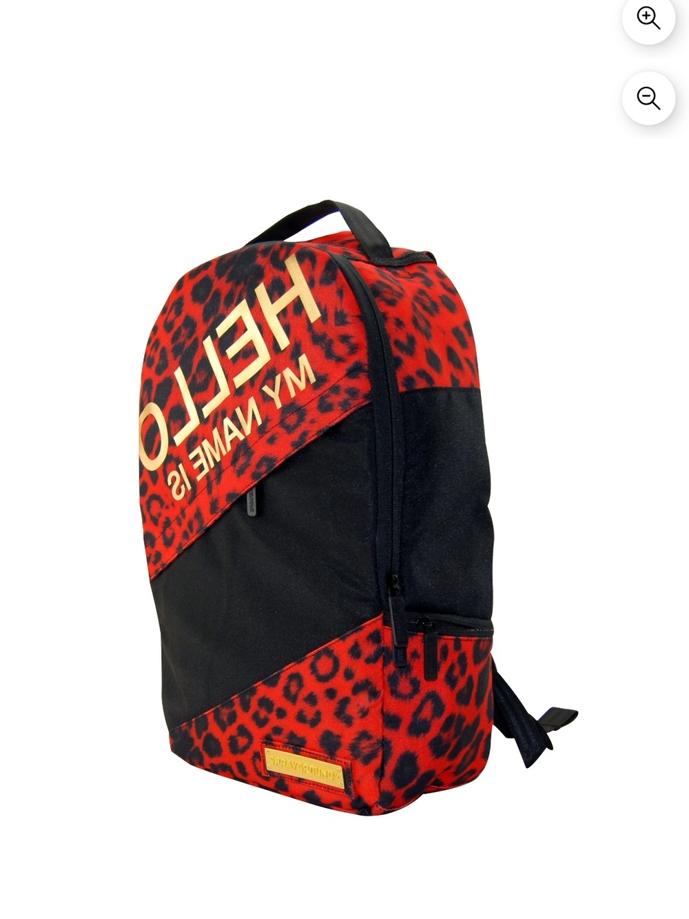 HELLO Red Leopard Print & Black Backpack by [Sprayground]